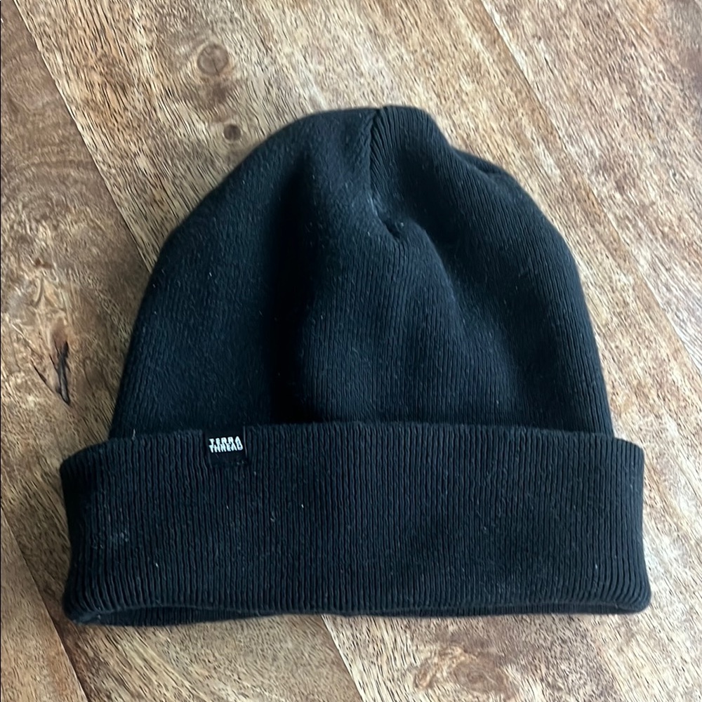 Terra Thread 100% Organic Cotton Black Beanie